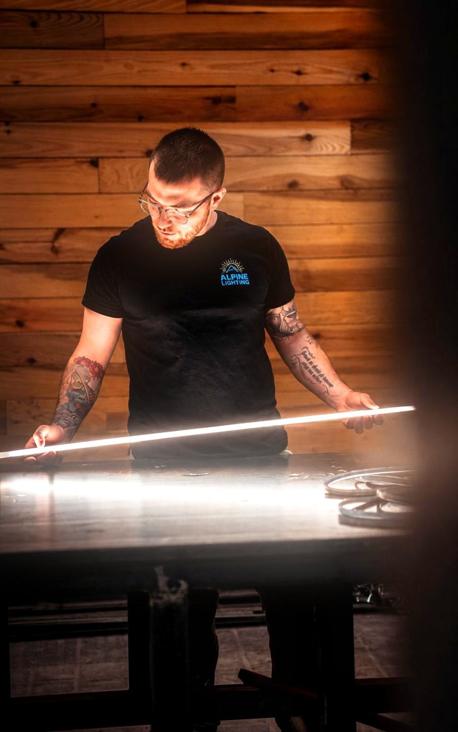 Anneau lumineux LED, création sur-mesure Alpine Lighting